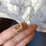 925 Silver Moon Star Necklace for Women