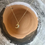 925 Silver Moon Star Necklace for Women