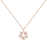 S925 Sterling Silver Flower Circle Necklace Kpop Unique Design Chain Girls