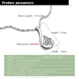 Women's 925 Silver Necklace Phoenix Tear Charm Jewelry CZ Pendant Wave Chain