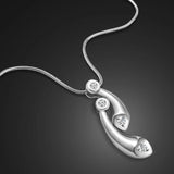 925 Silver Zircon Choker Pendant Necklace