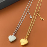 Heart Silver Chains Earring Necklace Set for Woman