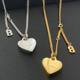 Heart Silver Chains Earring Necklace Set for Woman