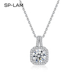1CT Moissanite Necklace CZ Pave Chain Pendant Wedding Jewellery