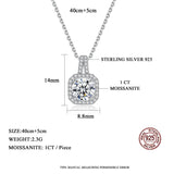 1CT Moissanite Necklace CZ Pave Chain Pendant Wedding Jewellery