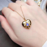 Heart Moonlight Pendant Necklace 925 Sterling Silver Jewelry