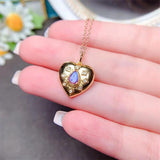 Heart Moonlight Pendant Necklace 925 Sterling Silver Jewelry