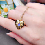 Heart Moonlight Pendant Necklace 925 Sterling Silver Jewelry
