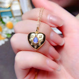 Heart Moonlight Pendant Necklace 925 Sterling Silver Jewelry