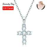 Serenity 0.6Ct Moissanite Cross Necklace S925 Sterling Silver