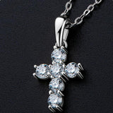 Serenity 0.6Ct Moissanite Cross Necklace S925 Sterling Silver