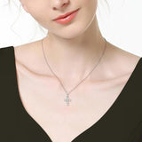 Serenity 0.6Ct Moissanite Cross Necklace S925 Sterling Silver