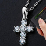 Serenity 0.6Ct Moissanite Cross Necklace S925 Sterling Silver