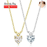 Heart-shaped Moissanite Necklace S925 Silver Plate Pt950 Pendant Chain