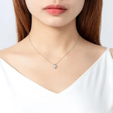 Heart-shaped Moissanite Necklace S925 Silver Plate Pt950 Pendant Chain