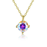 Multicolor Moissanite Diamond Pendant Necklace 925 Sterling Silver