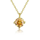 Multicolor Moissanite Diamond Pendant Necklace 925 Sterling Silver