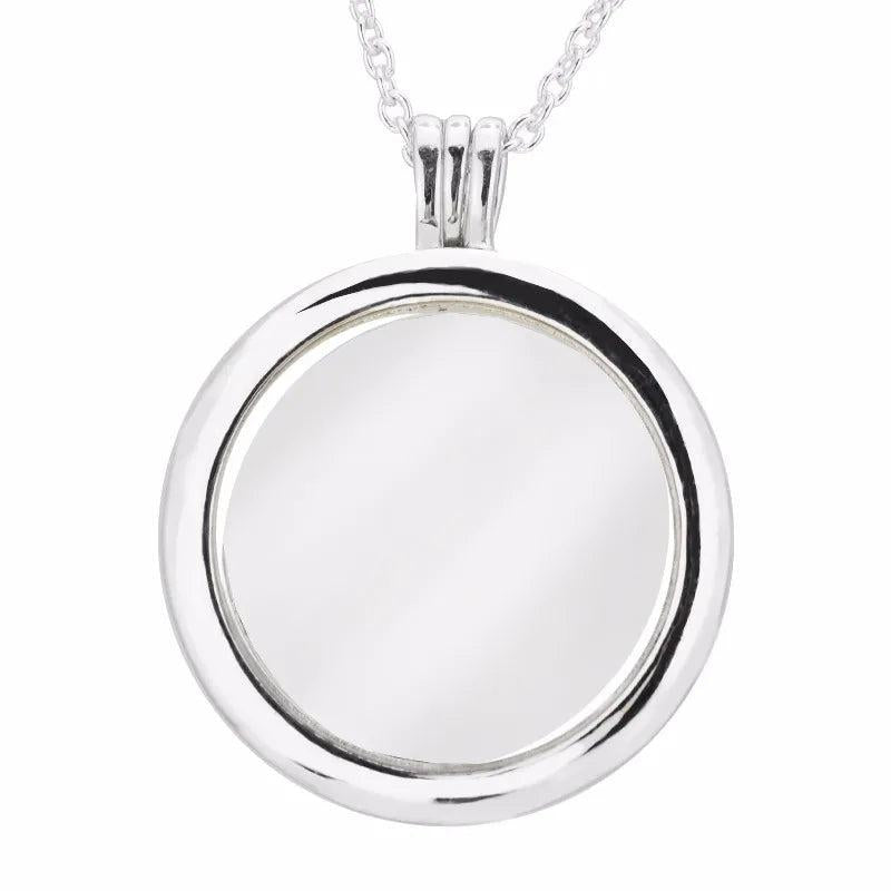 Large Floating Locket Silver Pendant 925 Sterling Silver Jewelry