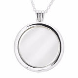 Large Floating Locket Silver Pendant 925 Sterling Silver Jewelry