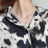 925 Silver Oval Shell Pearl Pendant Necklace for Women