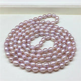 Orange Purple Freshwater Pearl Necklace 7-8mm