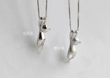 S925 Sterling Silver Cat Necklace Set for Female Birthday