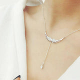 925 Silver Angel Pendant Zircon Clavicle Chain for Valentine Female