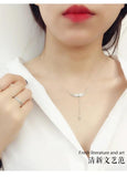 925 Silver Angel Pendant Zircon Clavicle Chain for Valentine Female