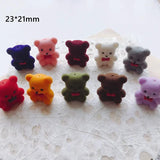 Japanese Flocking Bear Pendant Earrings Accessories