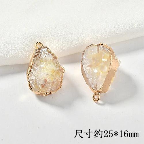 Crystal-like Ore Shell Resin Pendant for DIY Earrings