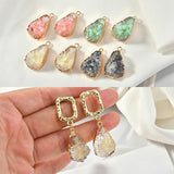 Crystal-like Ore Shell Resin Pendant for DIY Earrings