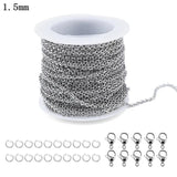Stainless Steel Link Cable Chain 1.5mm/2.0mm with Clasps - D