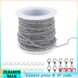 Stainless Steel Link Cable Chain 1.5mm/2.0mm with Clasps - D