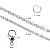 Stainless Steel Link Cable Chain 1.5mm/2.0mm with Clasps - D