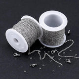 Stainless Steel Link Cable Chain 1.5mm/2.0mm with Clasps - D
