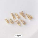 14K Zircon Melon Seed Buckle Pendant Holder DIY Jewelry Accessories