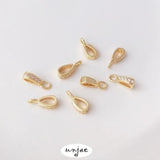 14K Zircon Melon Seed Buckle Pendant Holder DIY Jewelry Accessories