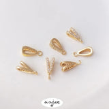 14K Zircon Melon Seed Buckle Pendant Holder DIY Jewelry Accessories