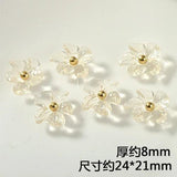Acrylic Immortal Flower Ear Studs DIY Accessories 10pcs