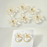 Acrylic Immortal Flower Ear Studs DIY Accessories 10pcs