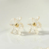 Acrylic Immortal Flower Ear Studs DIY Accessories 10pcs