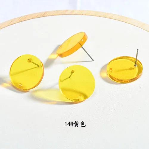 Korea Acrylic Disc Ear Pin, Jelly Color European Ear Studs