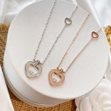 S925 Silver Perfume Heart Pendant Necklace Chain For Women Jewelry