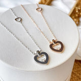 S925 Silver Perfume Heart Pendant Necklace Chain For Women Jewelry