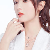 S925 Silver Perfume Heart Pendant Necklace Chain For Women Jewelry