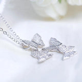 925 Silver Butterfly Rhinestone Necklace for Women
