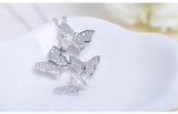925 Silver Butterfly Rhinestone Necklace for Women