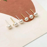 Natural Pearl S925 Silver Needle Stud Earrings