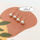 Natural Pearl S925 Silver Needle Stud Earrings