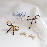 Acetic Acid Bow Hollow Earrings Copper Diamond Pendant DIY Jewelry